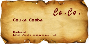 Csuka Csaba névjegykártya