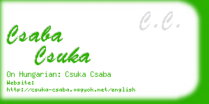 csaba csuka business card